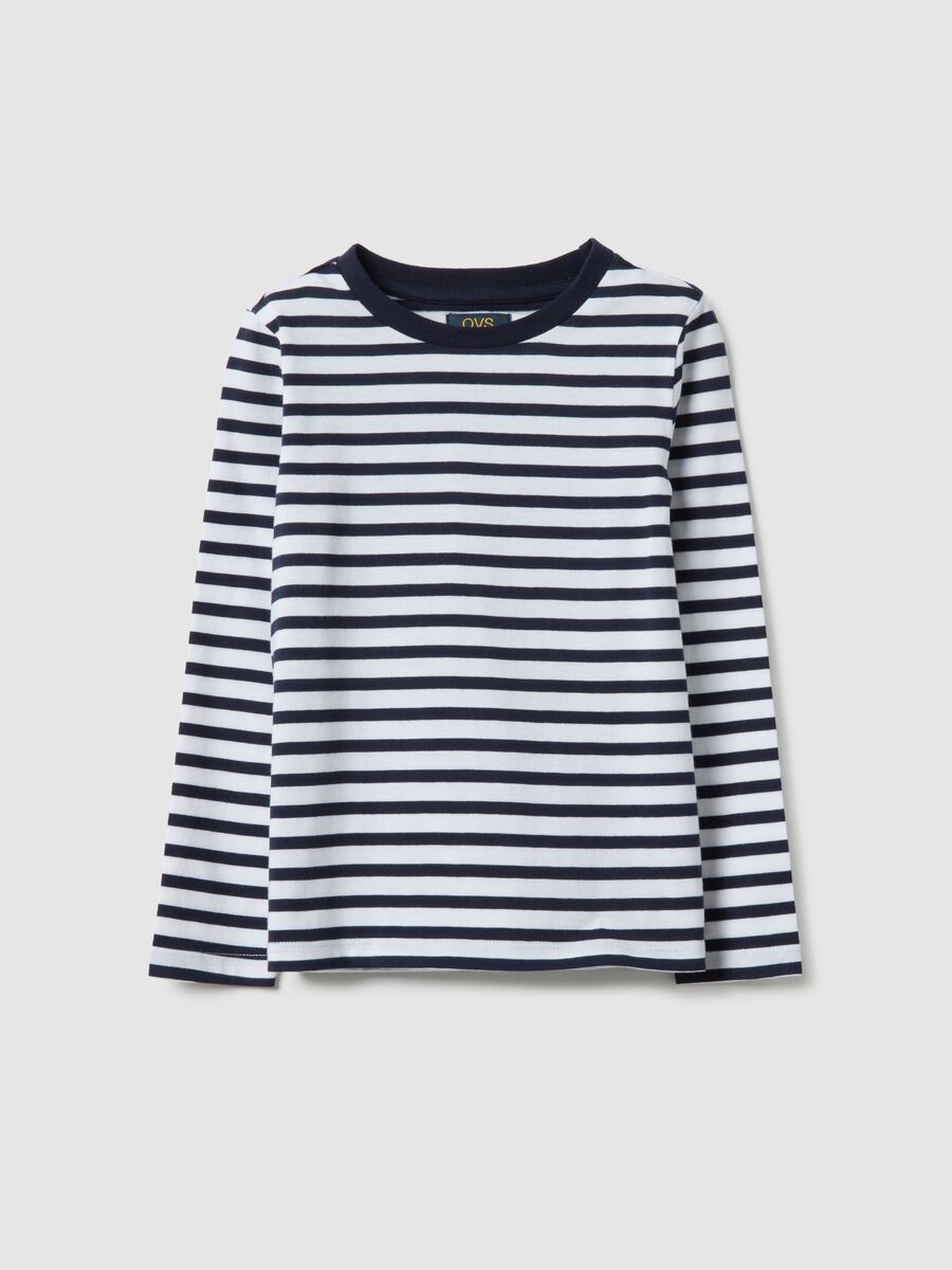 Multicolour Striped Cotton Long Sleeve T-Shirt - Regular Fit_0