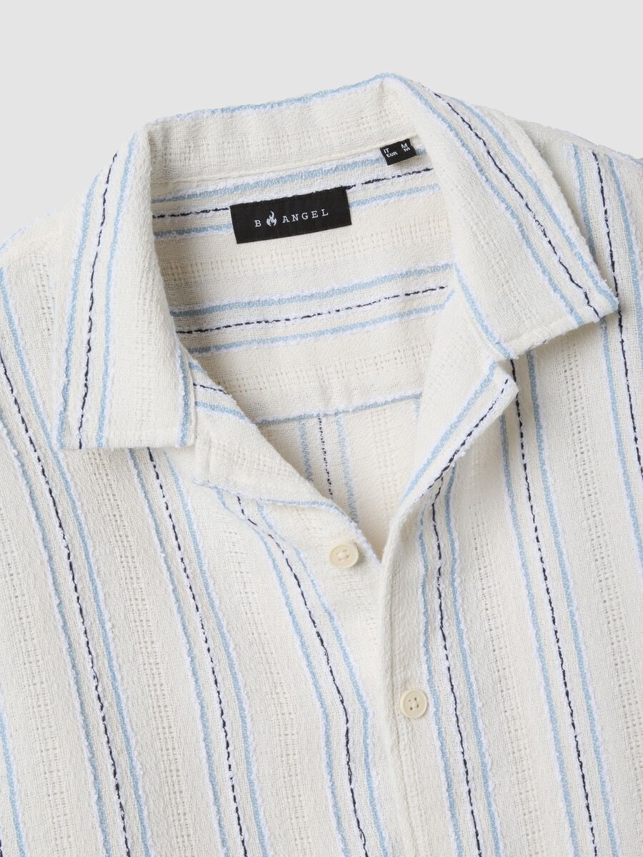 White striped cotton-blend oversized shirt_6