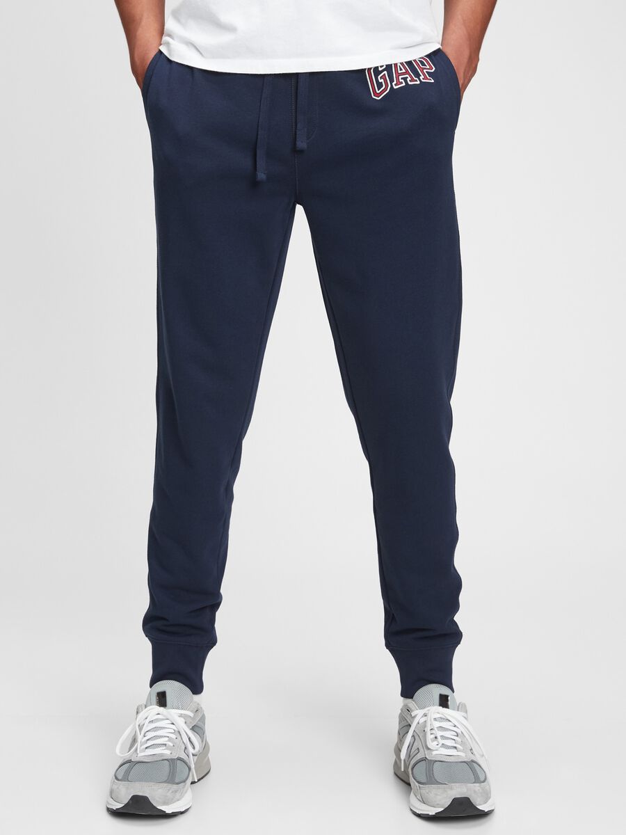 French terry joggers with embroidered logo_0