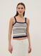 Fitted pure cotton multicolour striped vest with thin straps_2