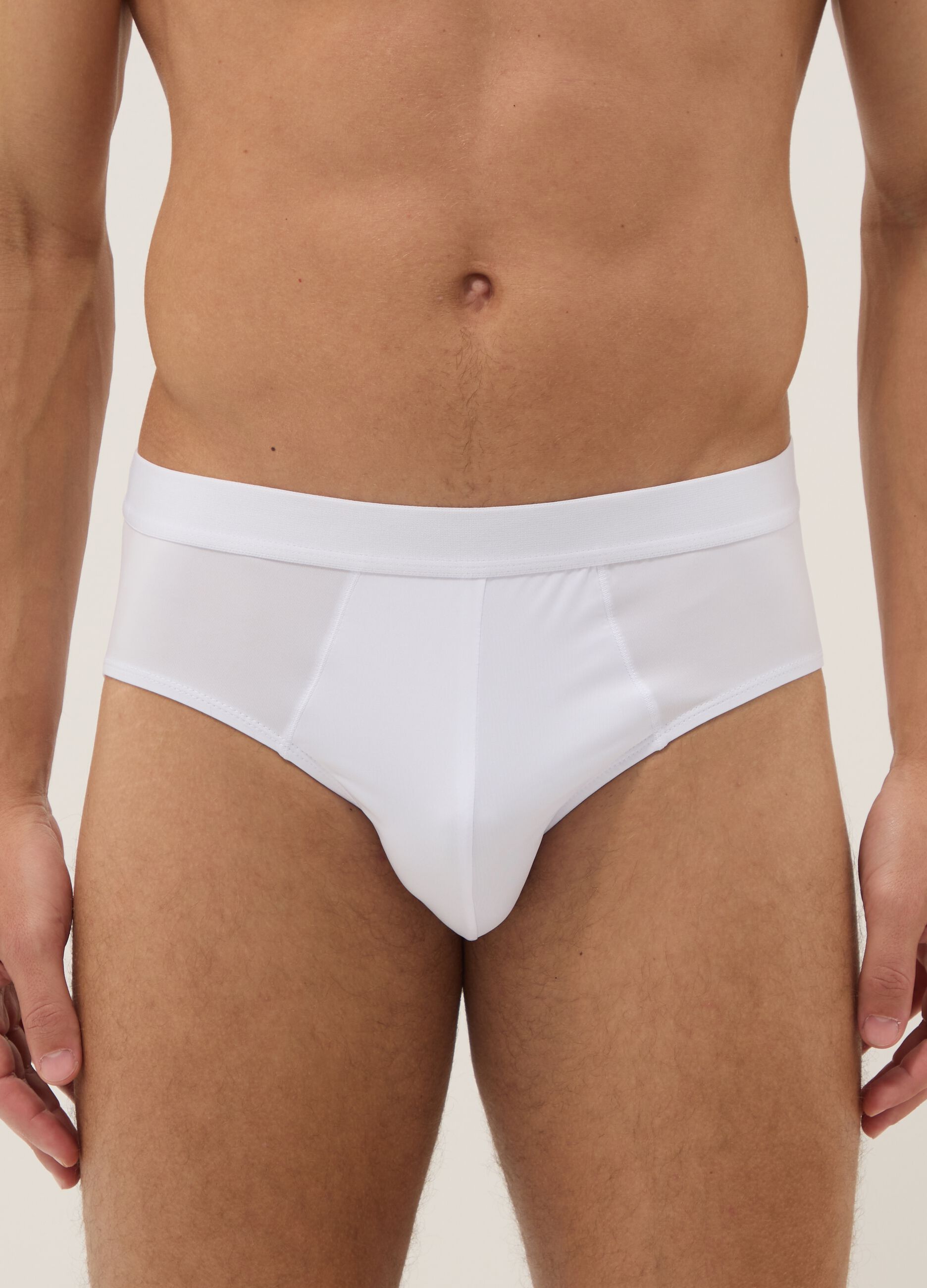 3-pack white stretch-fabric briefs