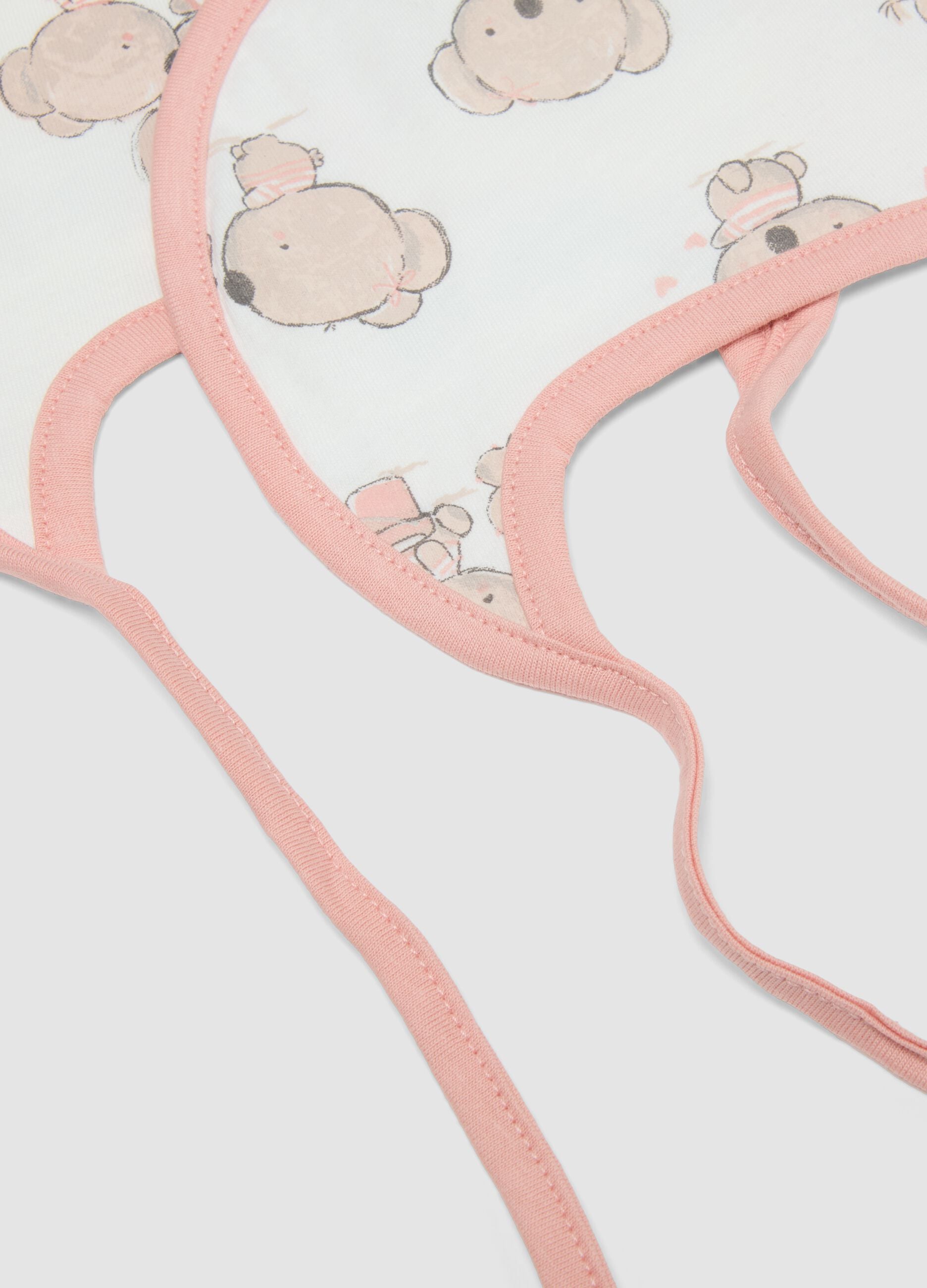 Multipack of colourful pure cotton baby bibs with ties