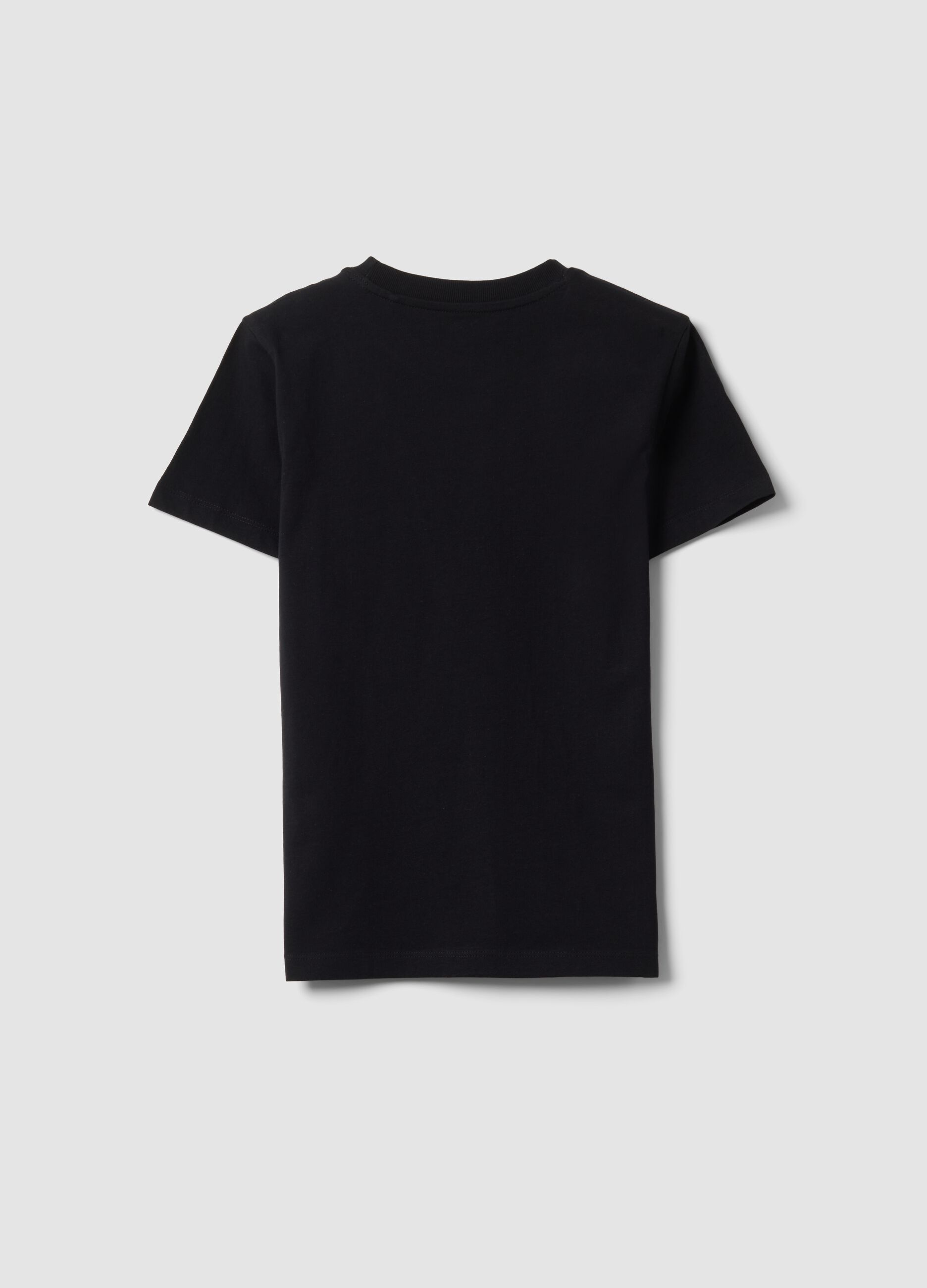 Black short-sleeve organic cotton T-shirt