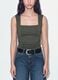 Green stretch tank top with side ruching_3