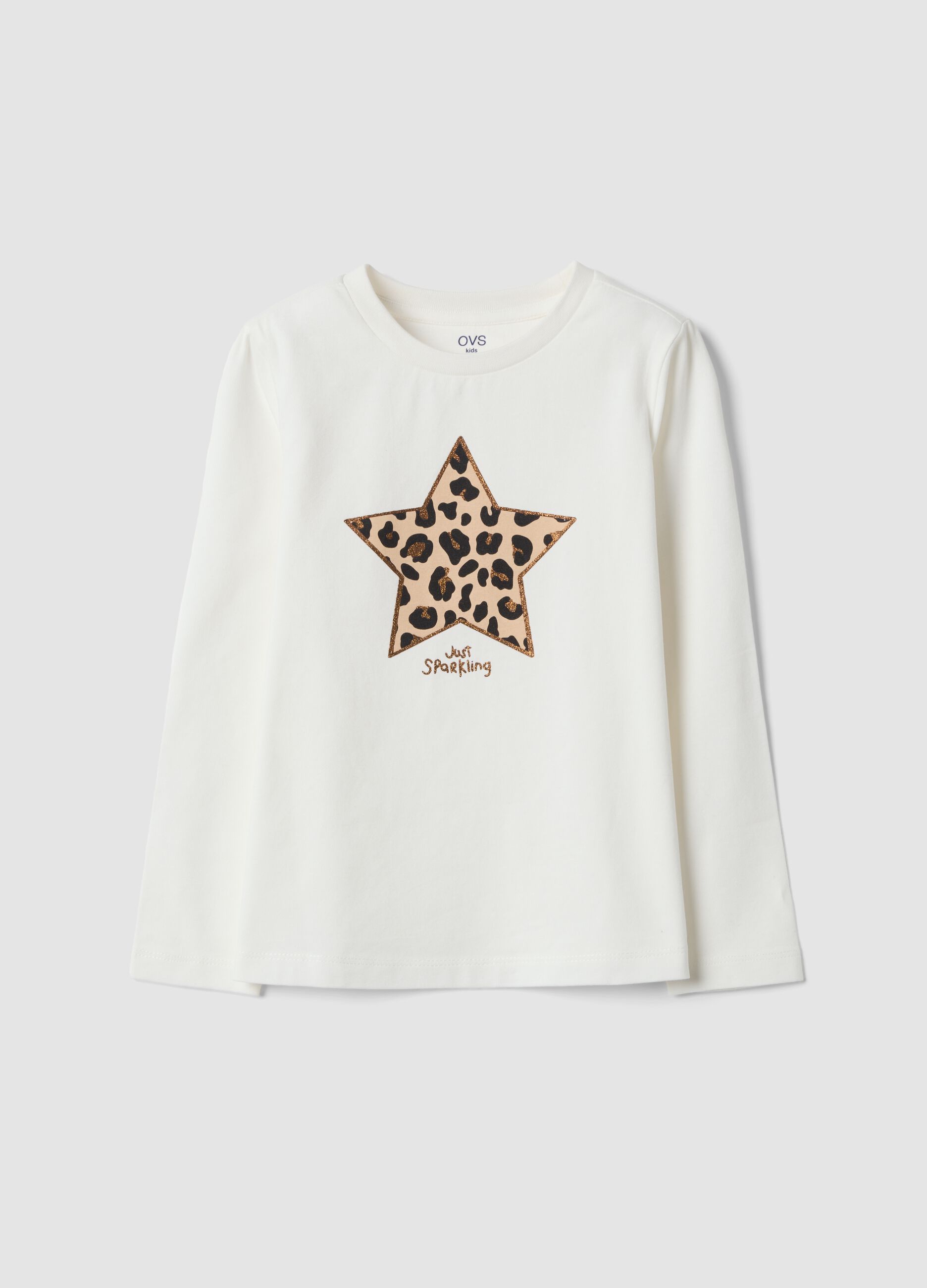 White stretch organic cotton crew-neck T-shirt
