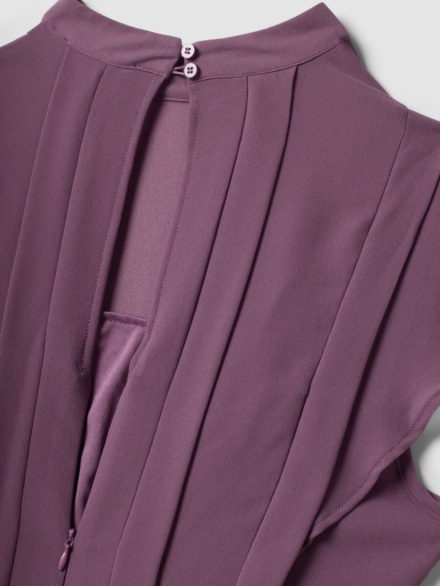 Purple relaxed-fit dress with short ruffle sleeves_5