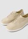 Beige lace-up trainers with visible stitching_1
