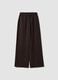 Brown viscose-blend wide-leg jogger trousers_4
