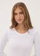 White stretch organic cotton crew-neck top_1