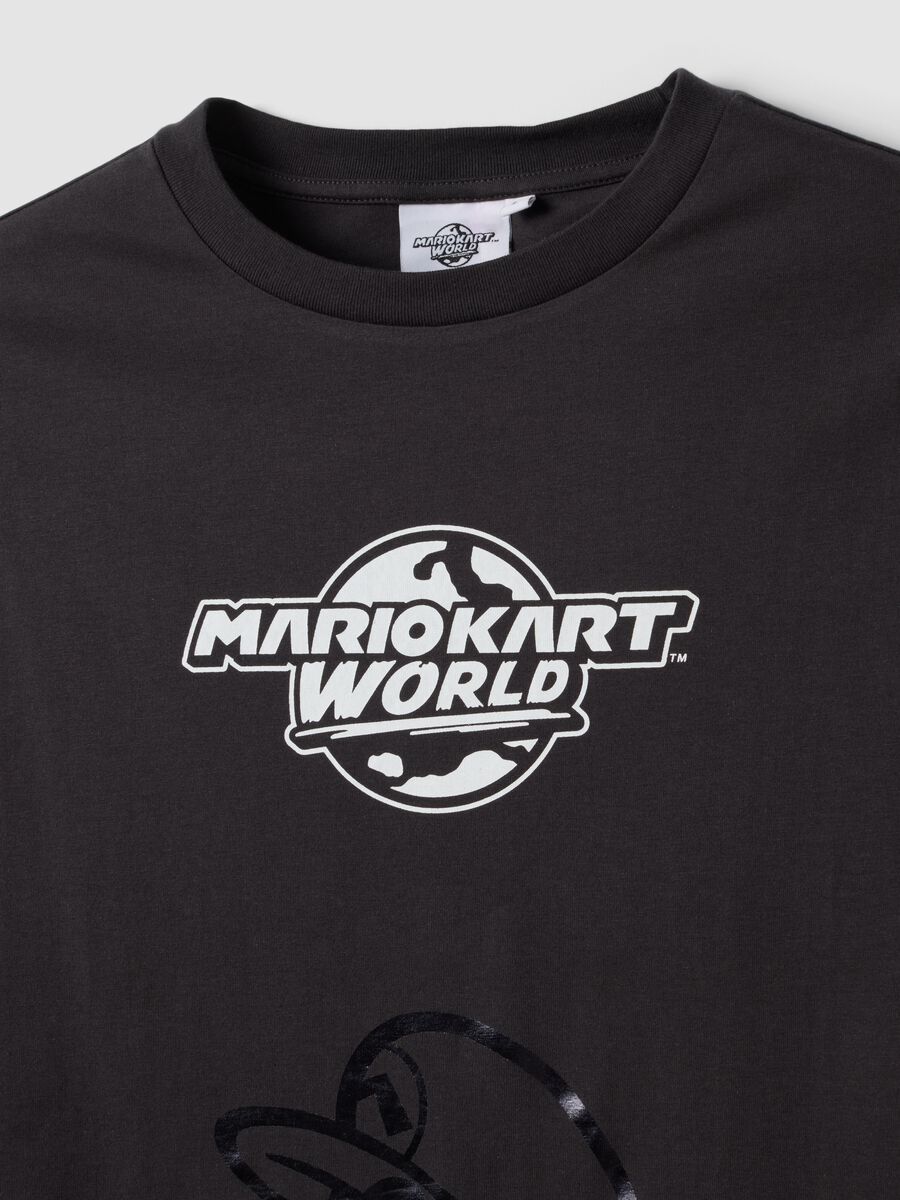 Black pure cotton T-shirt with Mario Kart print_5