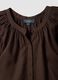 Brown linen blend regular fit shirt with Mandarin collar_5