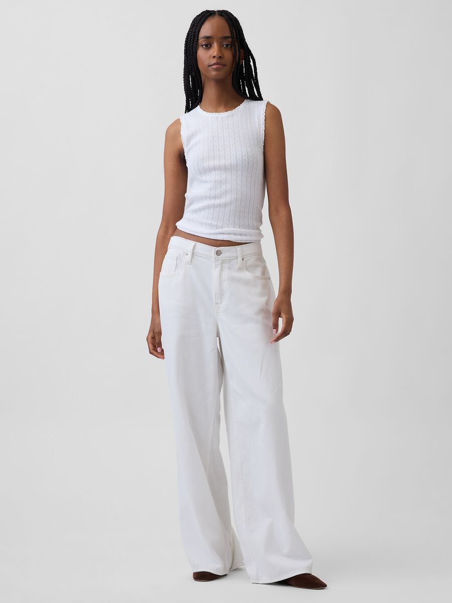 Ribbed cotton-blend tank top_2
