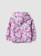 Pink padded rain jacket with hood, zip and Lilo & Stitch print_1