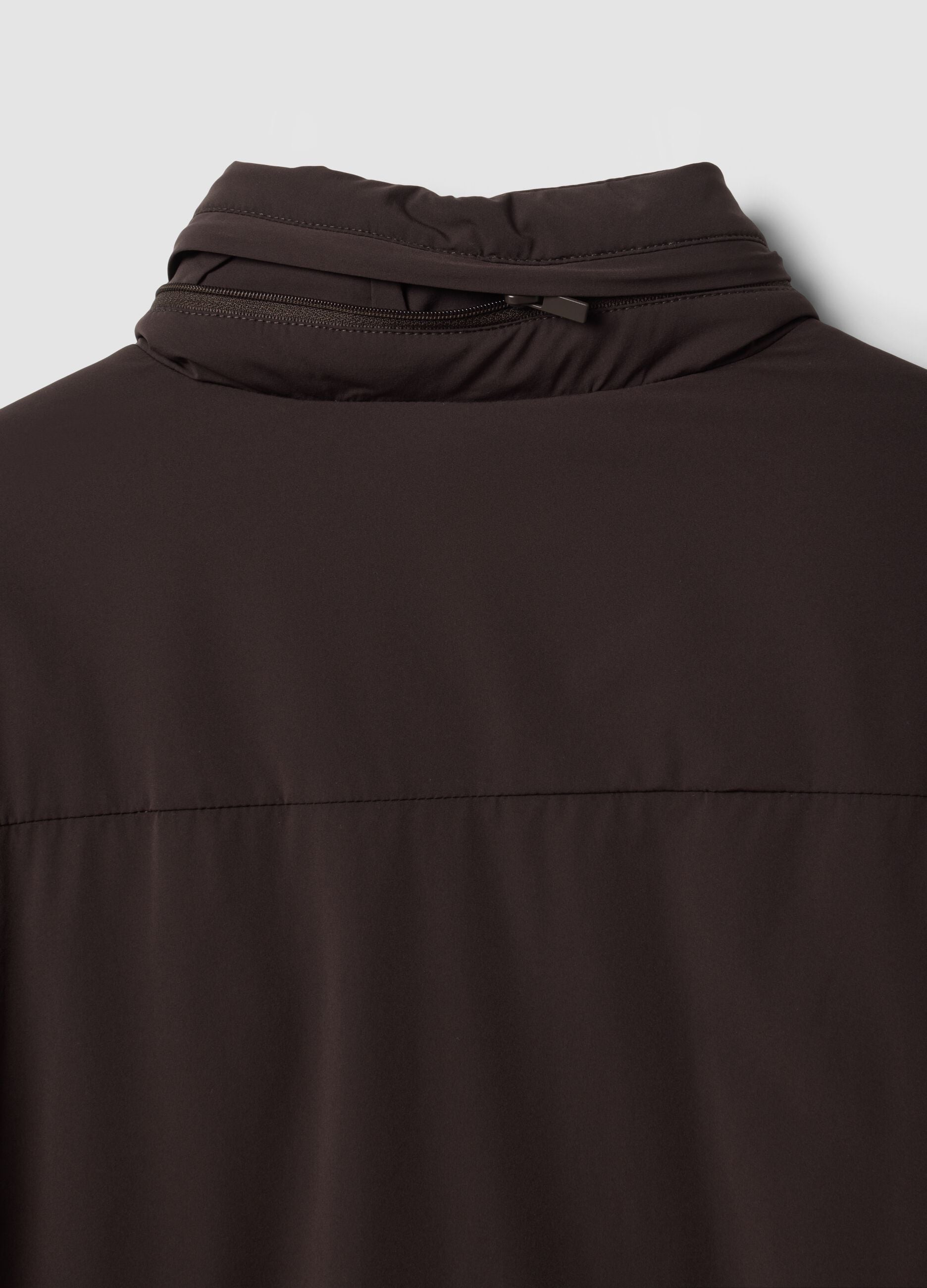 Brown padded stretch-fabric jacket, regular fit