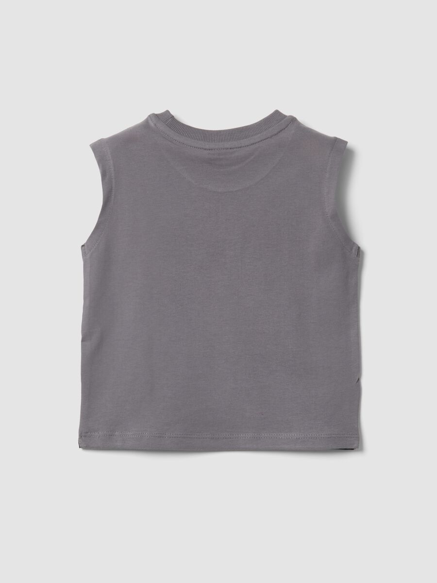 Tank top grigio in puro cotone_1