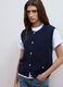 Blue pure-cotton knitted gilet in a regular fit_0