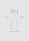 White pure cotton short sleeve polo shirt for children with regular fit_0