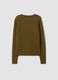Olive green cable-knit crew neck jumper, regular fit_6