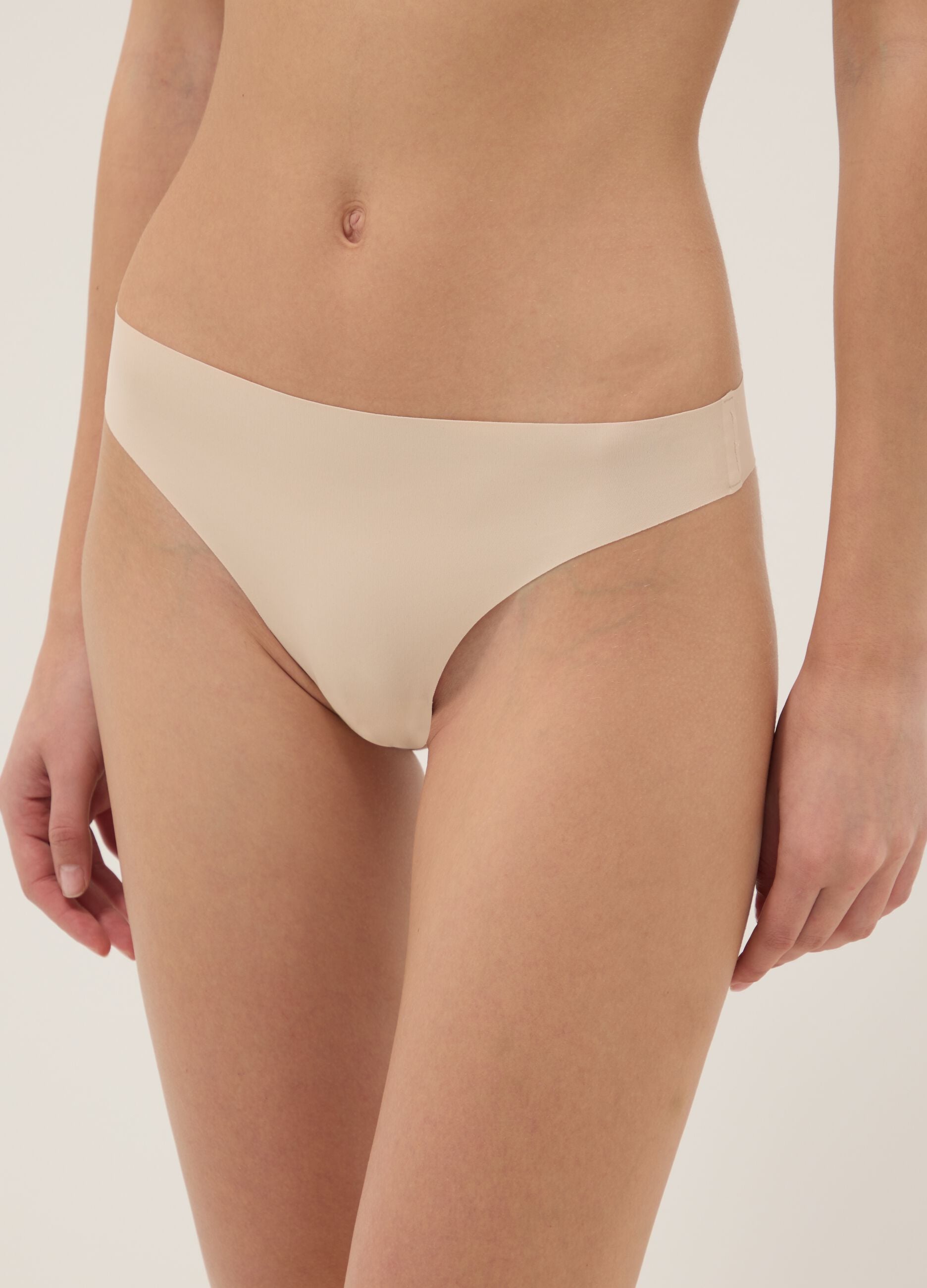 Beige Brazilian Briefs Regular Fit