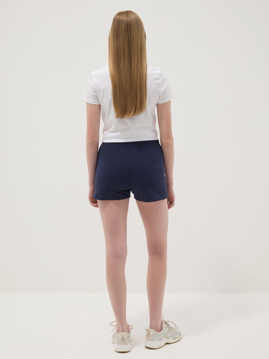 Girls&rsquo; regular-fit blue pure cotton shorts_2