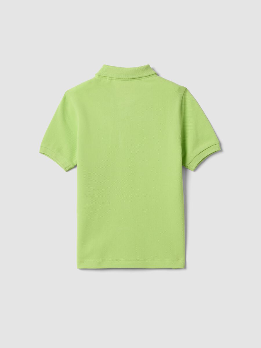 Polo a maniche corte verde in puro cotone organico da bambino_1