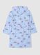 Girls' blue hooded bathrobe in pure cotton_1