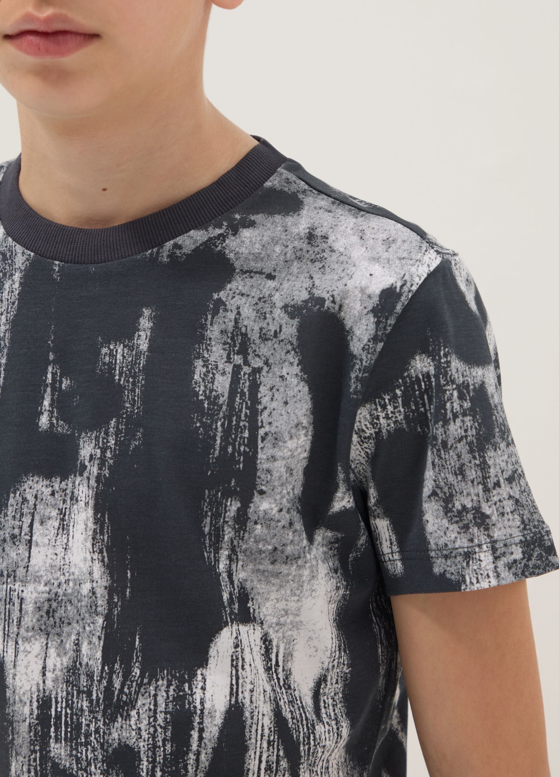 Boy's multicolor pure cotton t-shirt regular fit with prints