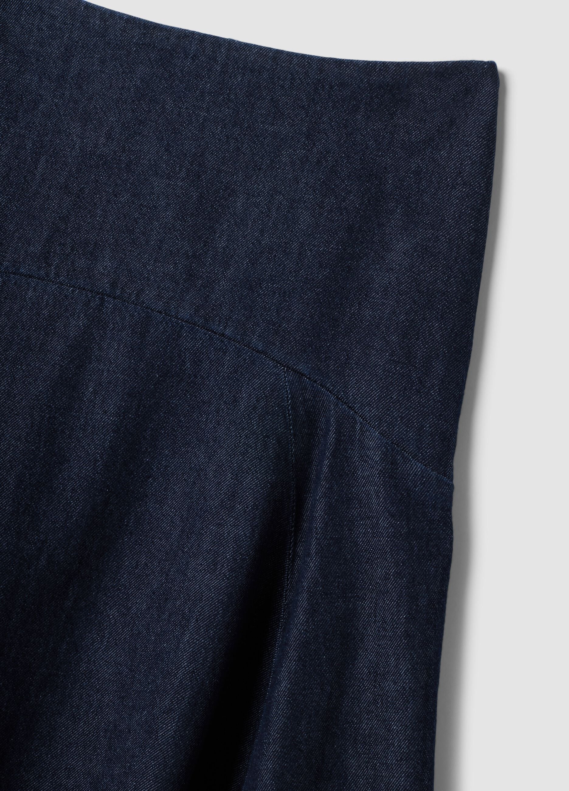 Pure cotton denim midi skirt