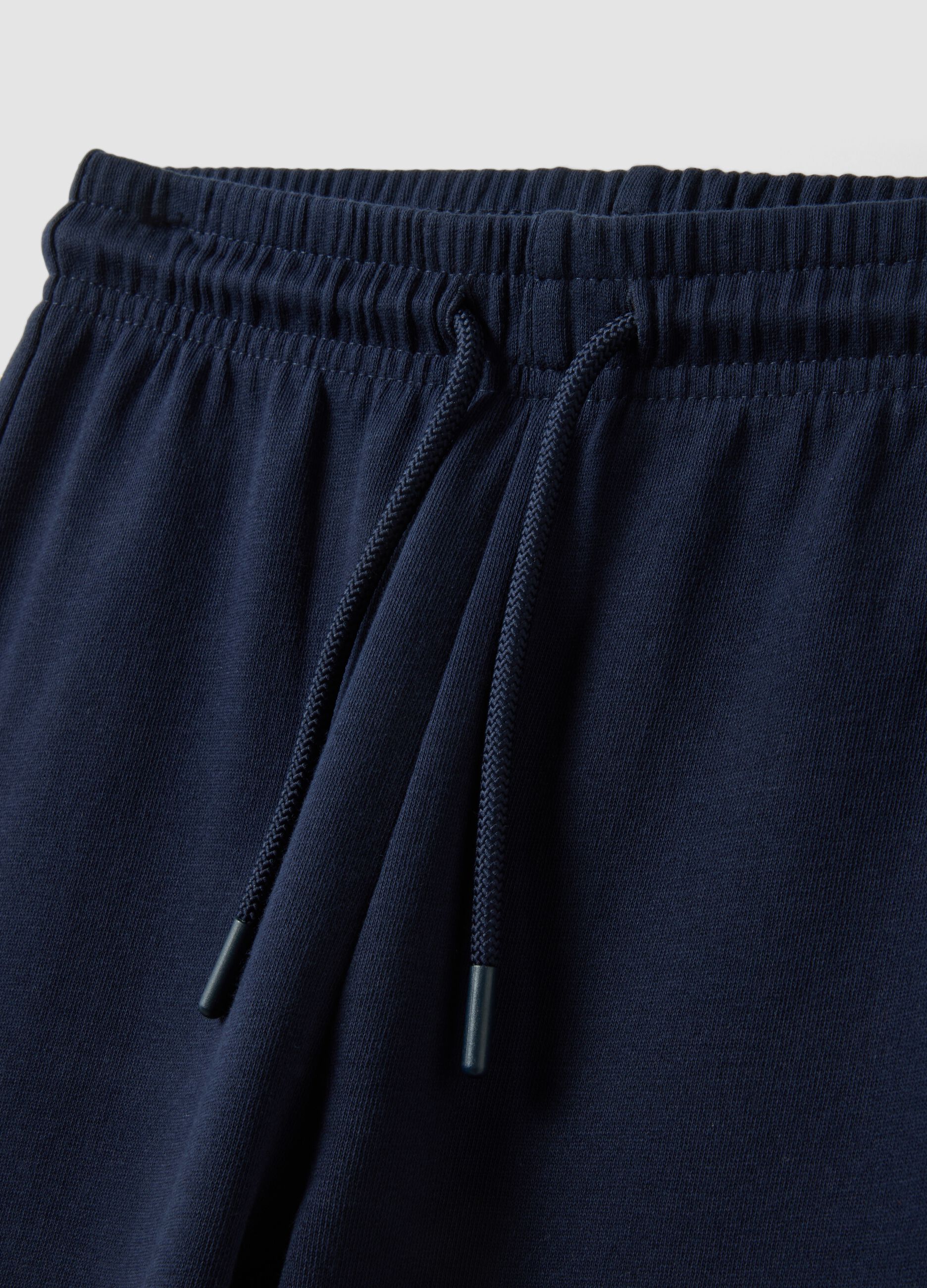 Navy blue organic cotton regular-fit joggers for boys