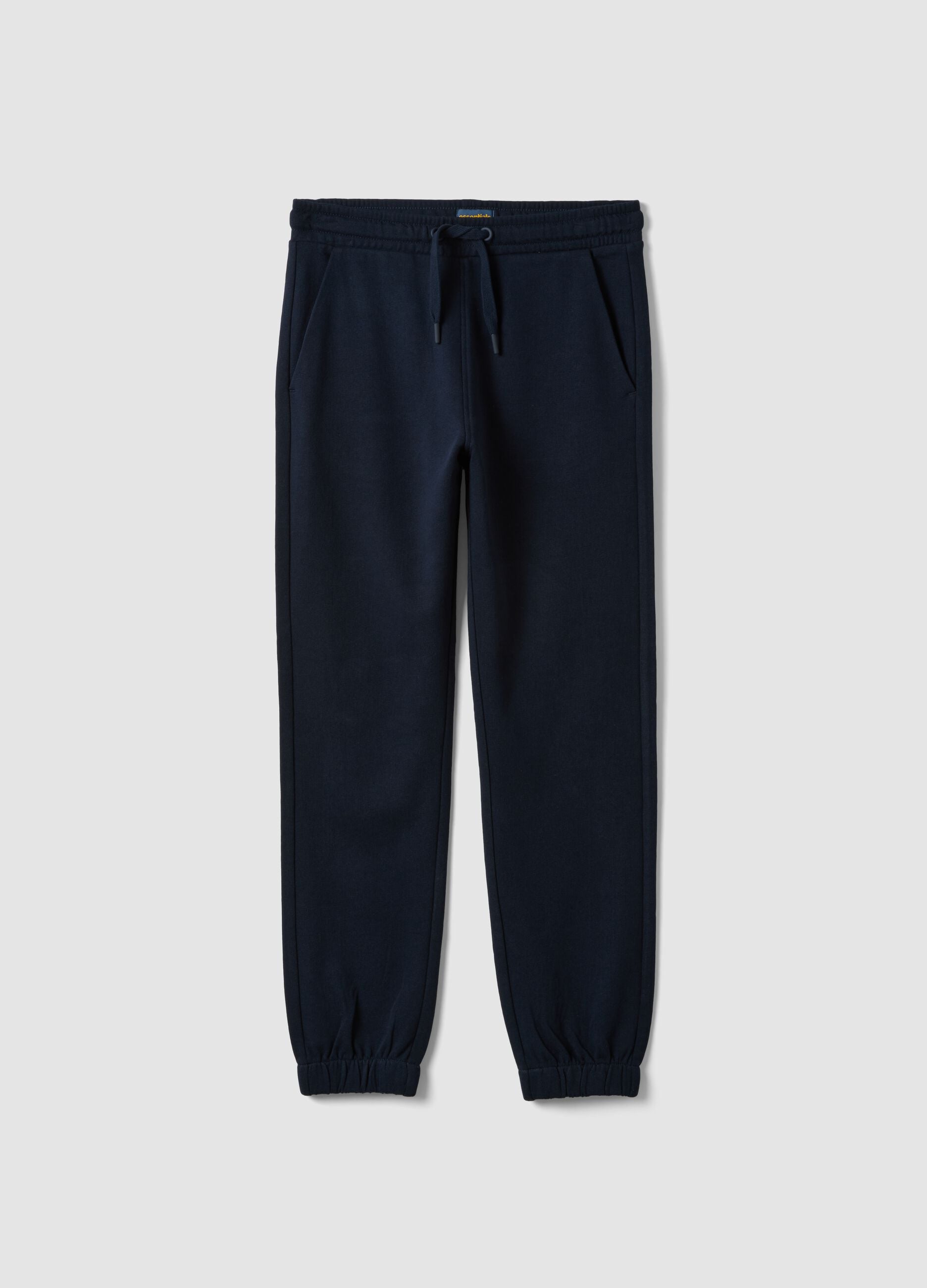 Navy organic cotton joggers with drawstring for boys