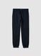 Navy organic cotton joggers with drawstring for boys_0