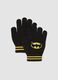 Black Batman print gloves for boys_0