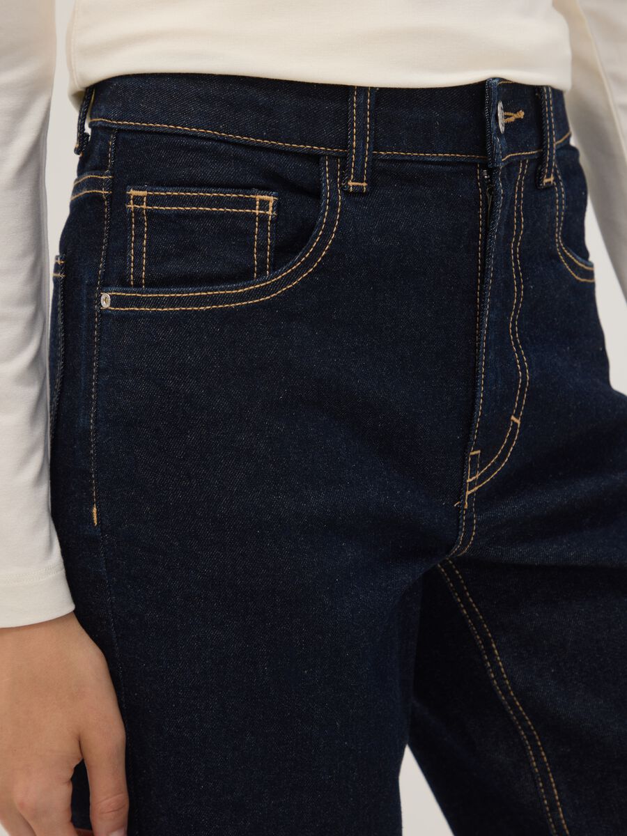 Blue wide-leg jeans in stretch cotton_3