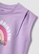 Purple cotton tank top with rainbow print_3