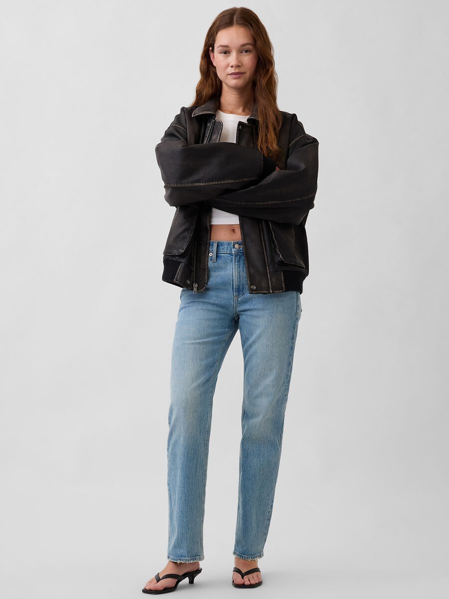 Jeans straight in cotone elasticizzato_4