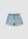 Blue pure cotton denim shorts for girls, regular fit with distressed details_1
