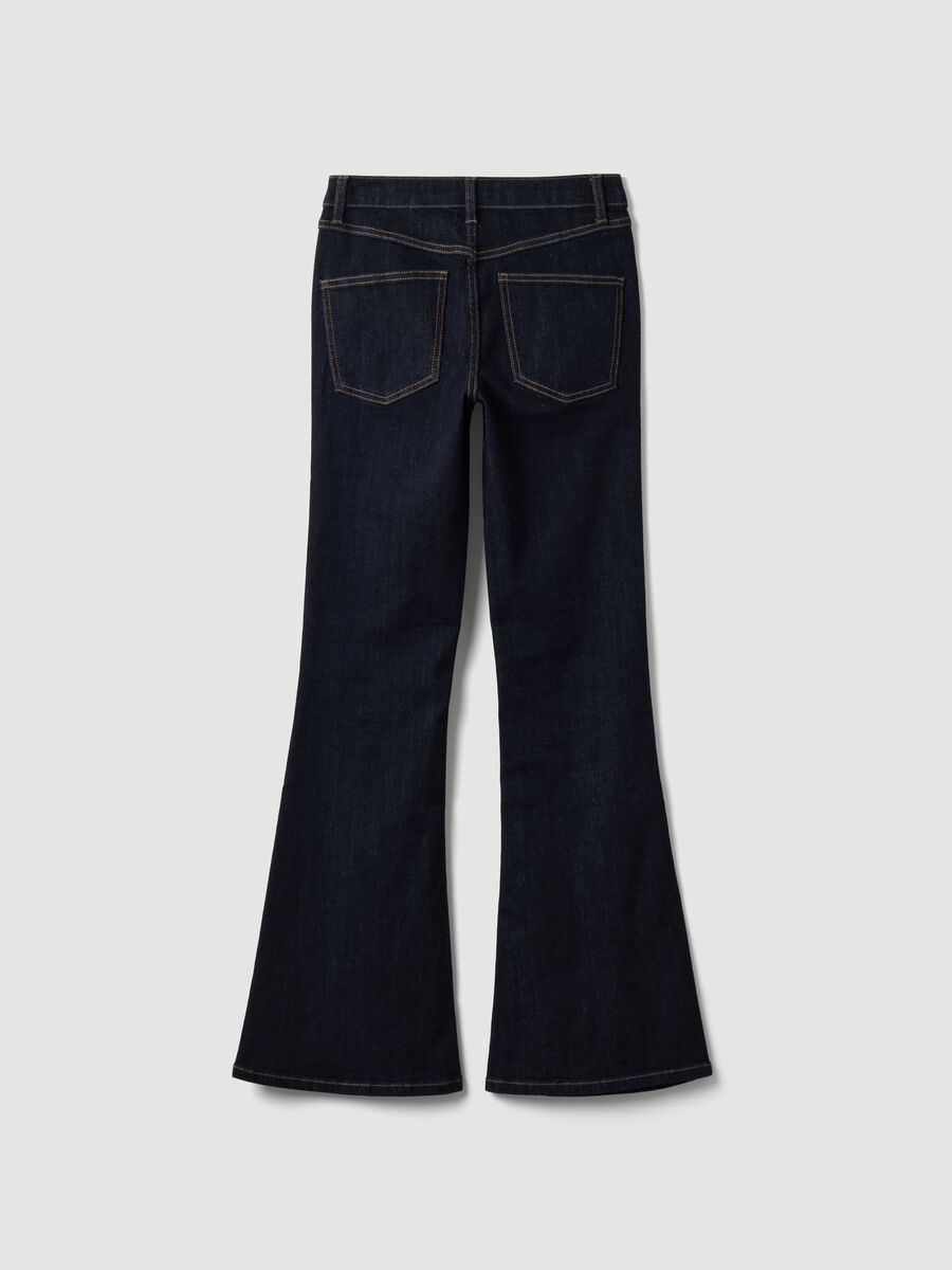 Blue flared stretch-cotton jeans_5