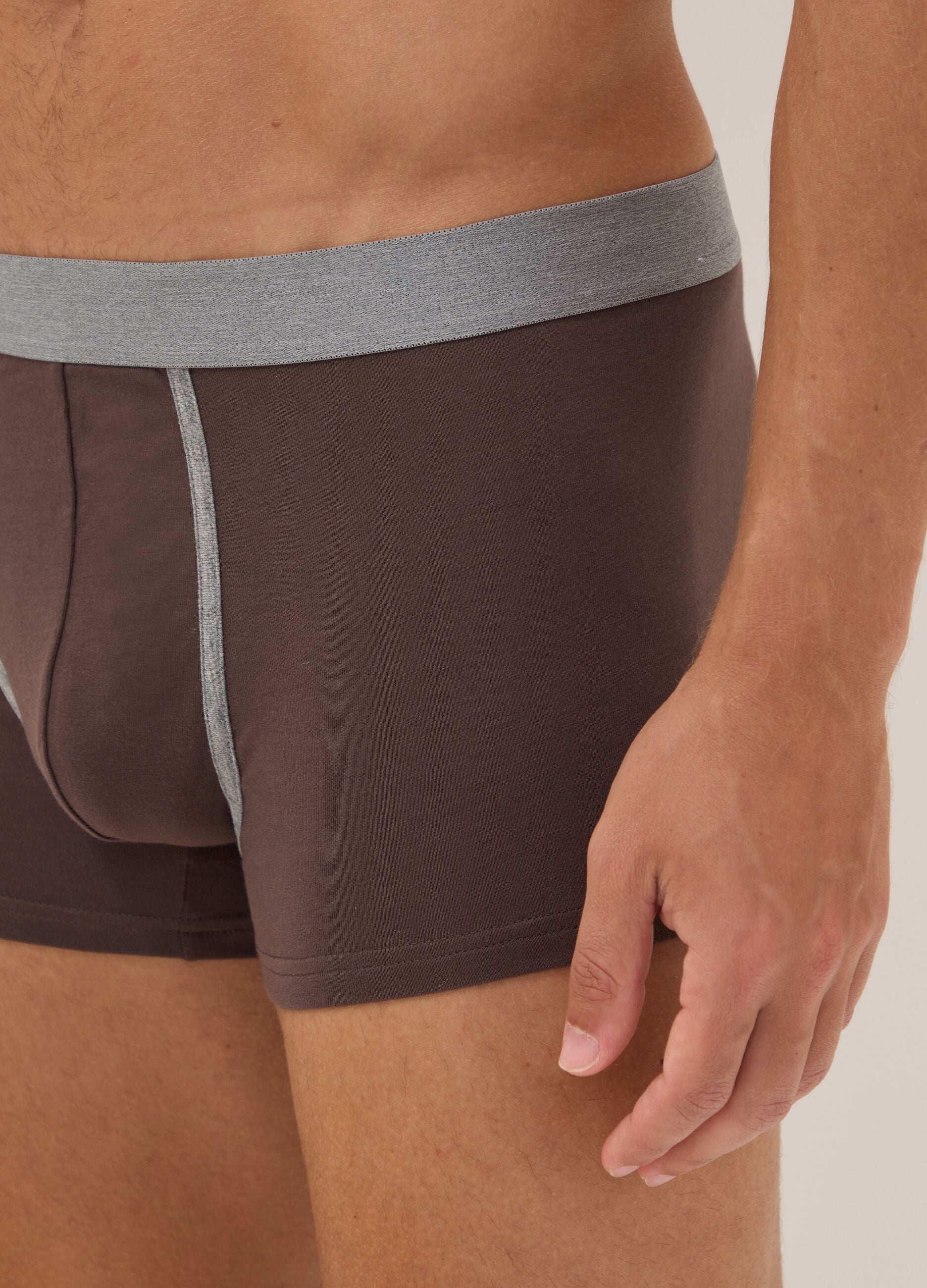 Three-pack of multicolour striped stretch organic cotton boxers