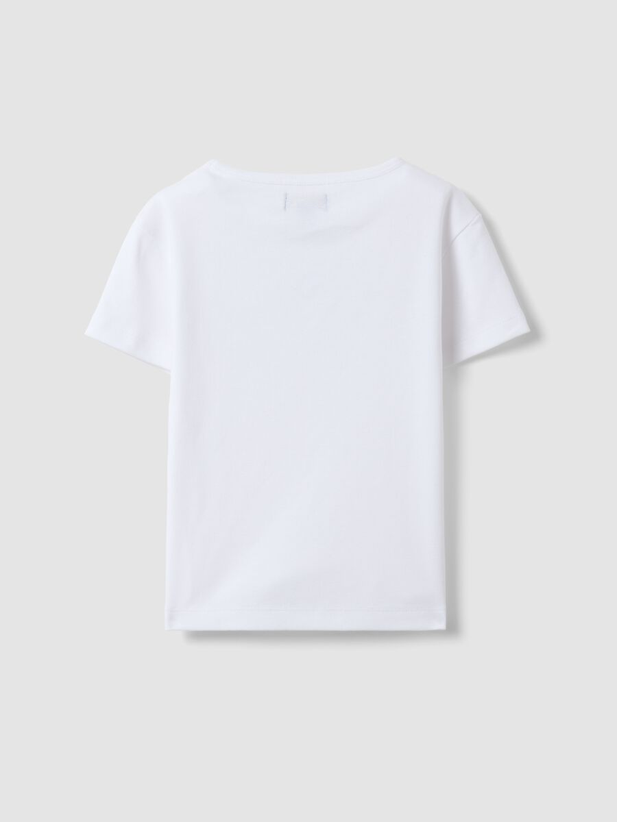 White short-sleeve pure cotton T-shirt with decorative heart_4