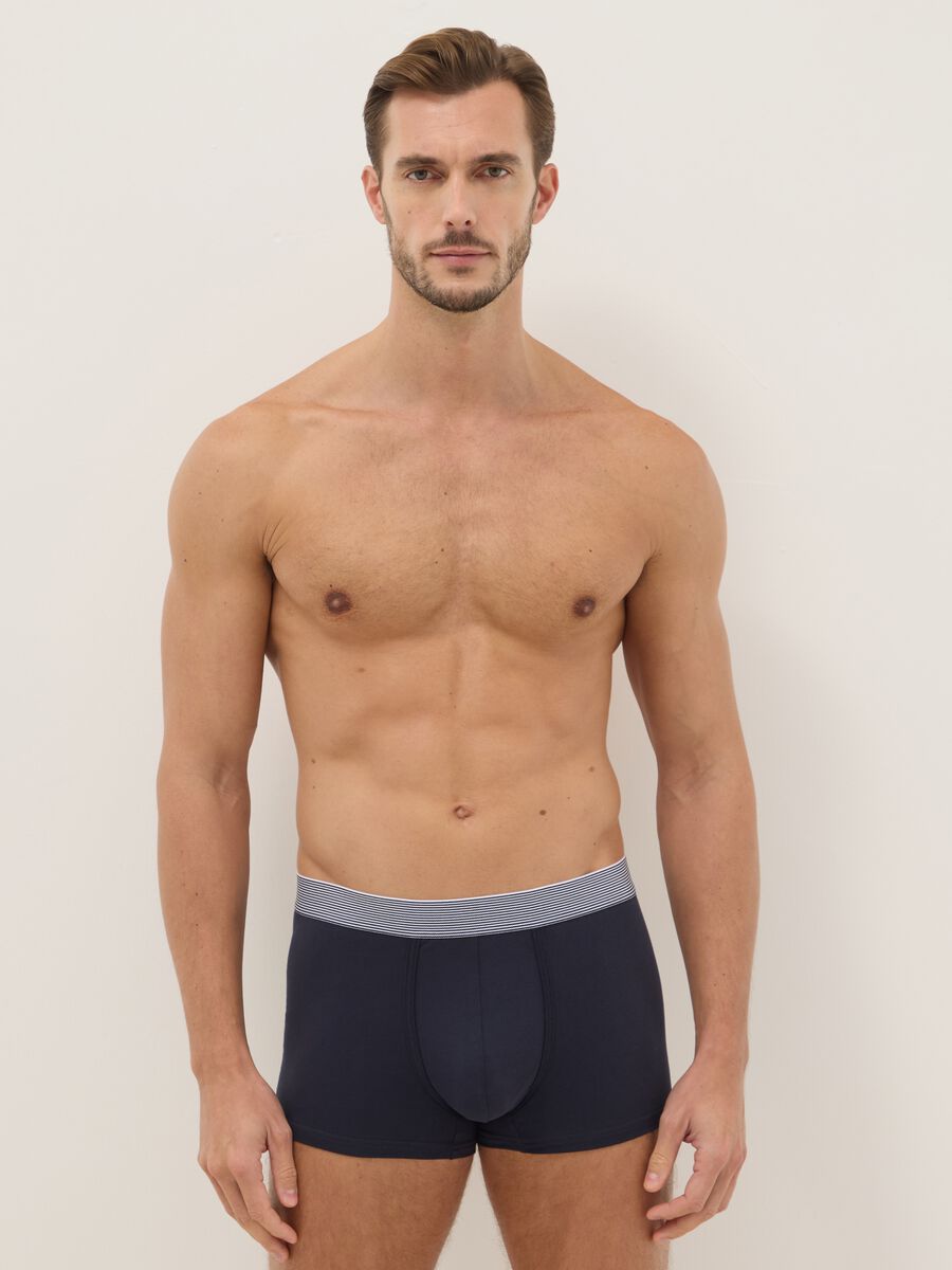 Tripack boxer in cotone organico elasticizzato multicolor regular fit_0