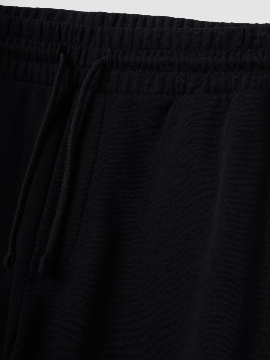 Pantaloni jogger neri in misto cotone regular fit_2