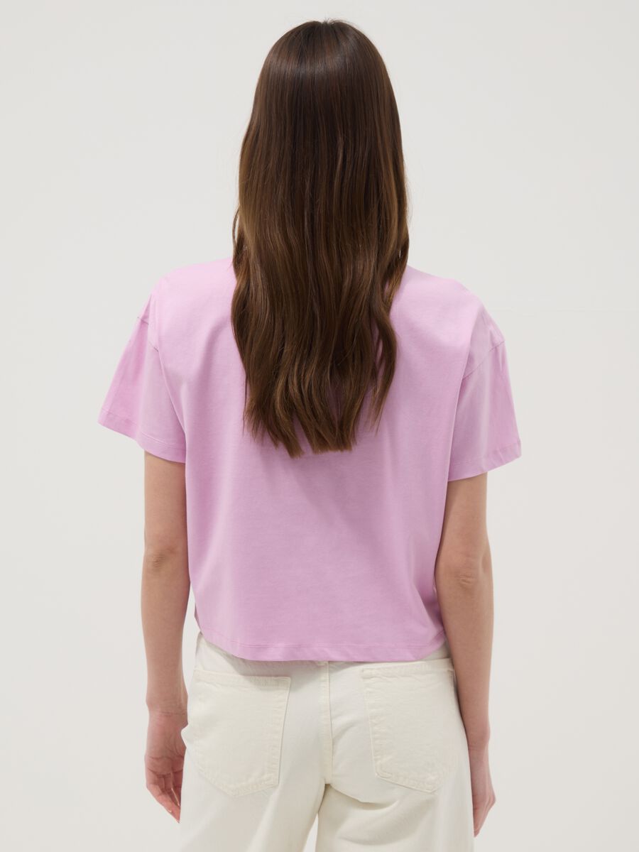 Regular fit pink pure cotton T-shirt with Patrick Star print_3