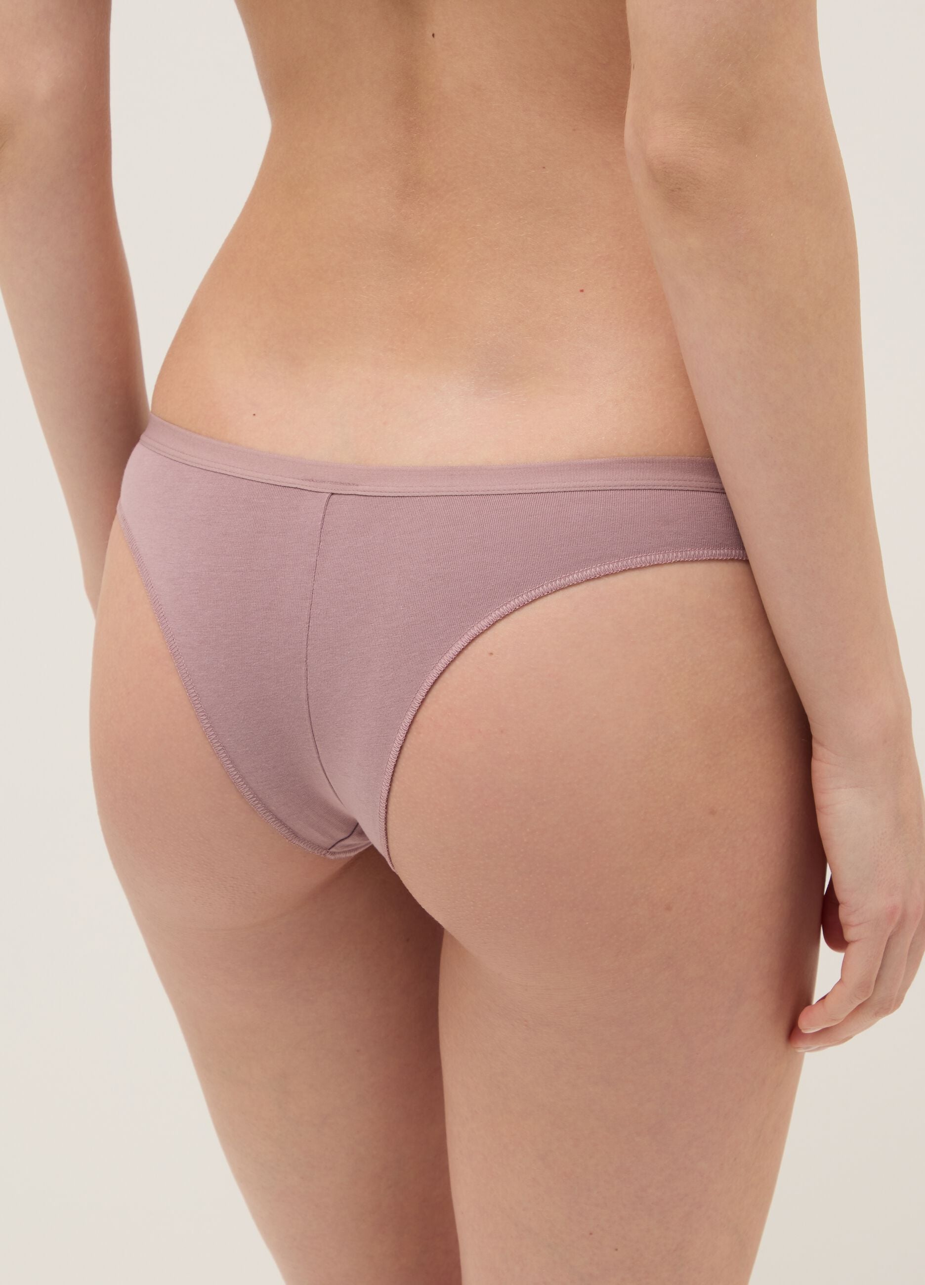 Twin-pack multicolour regular fit stretch cotton Brazilian briefs