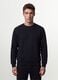 Black crew-neck cotton-blend sweatshirt, regular fit_1