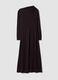 Long brown slim-fit dress with shawl collar_4