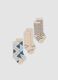 3-pack of beige long socks in stretchy organic cotton_0