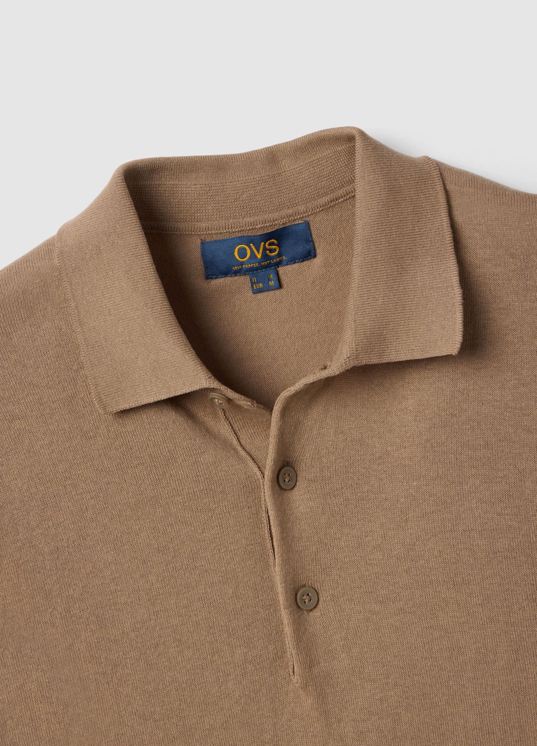 Beige pure cotton polo regular fit