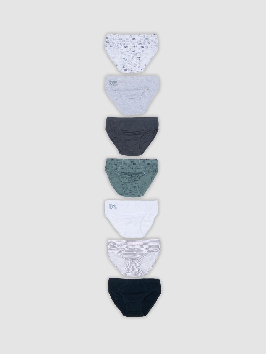 Multipack di sette slip multicolor in puro cotone organico per ragazzo_0