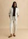 Beige Lyocell and Linen Blend Regular Fit Trousers_0