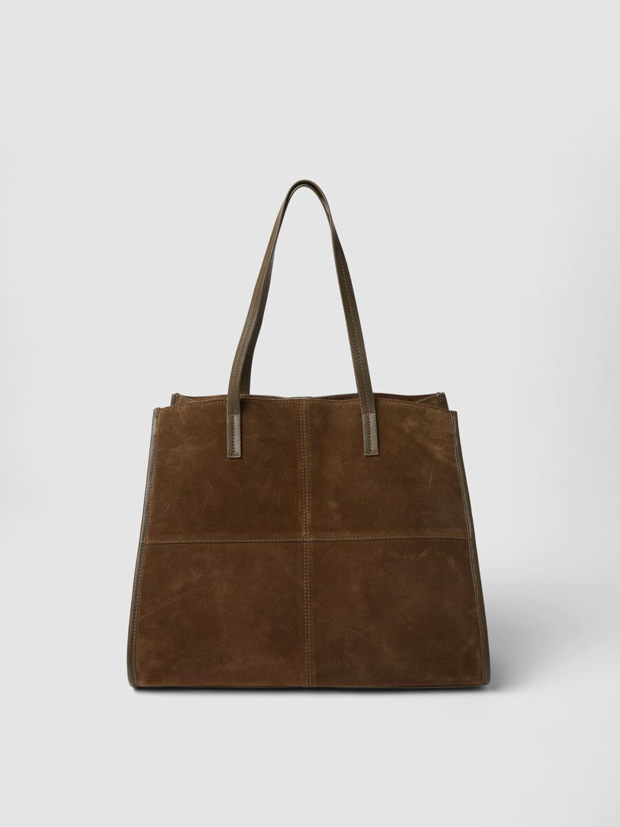 Borsa marrone in vera pelle a doppio manico_2